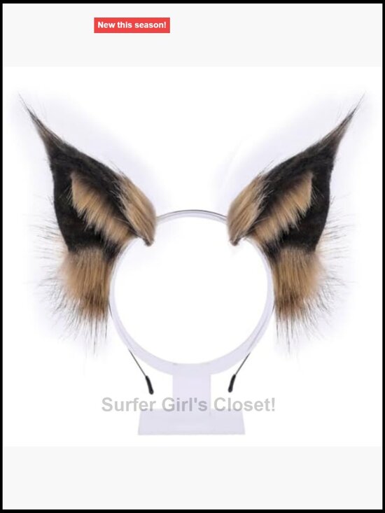 Faux Fur Plush Animal Ear Headband - Wolf & Lynx Cosplay Costume Headwear main image 5